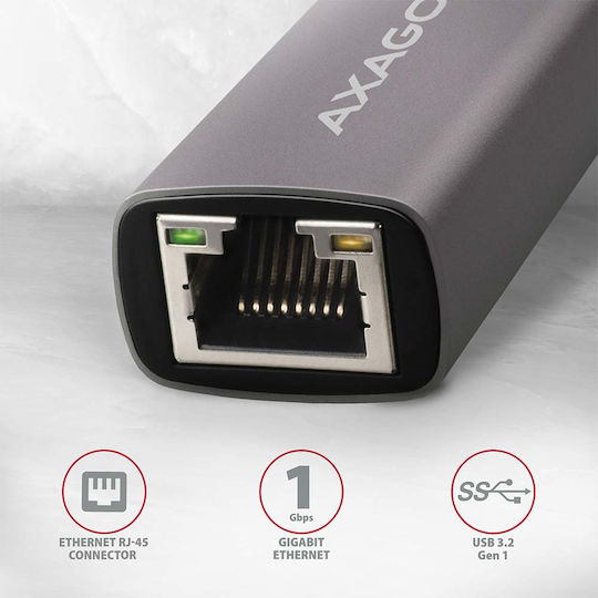 Axagon ADE-TRC Αντάπτορας Δικτύου USB-C με Ενσύρματη Σύνδεση Gigabit Ethernet (v1)
