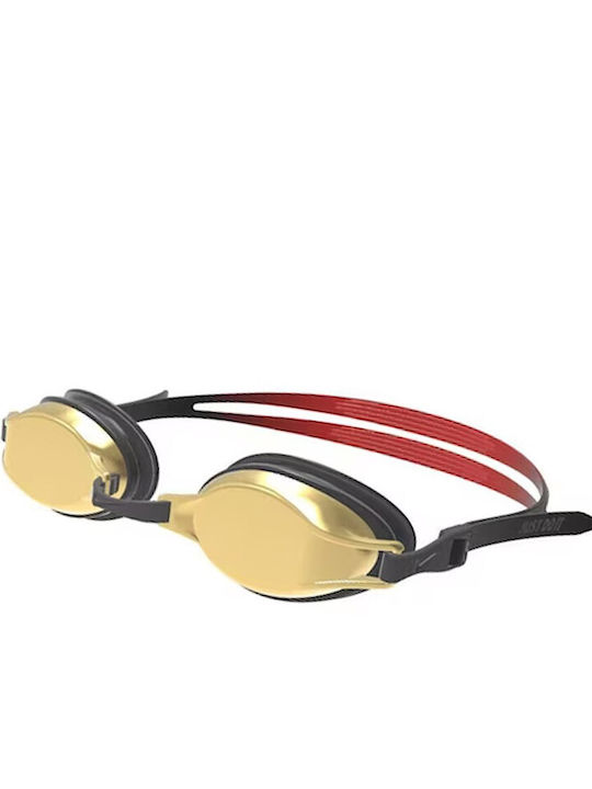 Nike Chrome Mirror Swimming Goggles Adults with Anti-Glare Lenses Gold