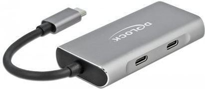 DeLock USB Хъб 4 Порта USB 3.2 с USB-C Връзка Сив