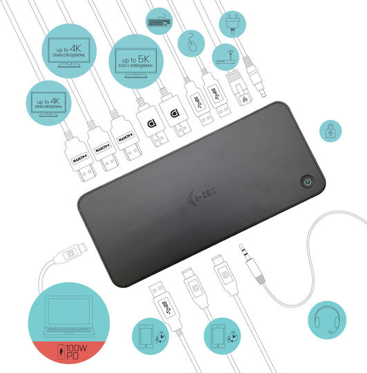 i-tec Hub 3 Θυρών USB 2.0 με σύνδεση USB-C / Ethernet