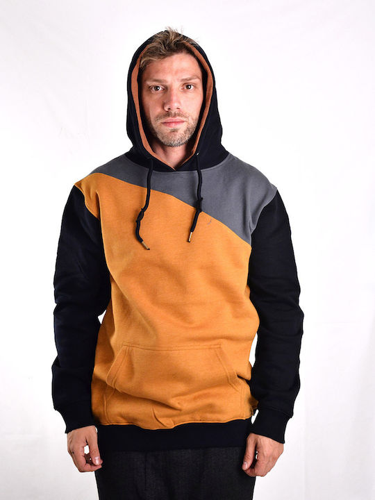 Tricolour Men's Hooded Sweatshirt with pockets