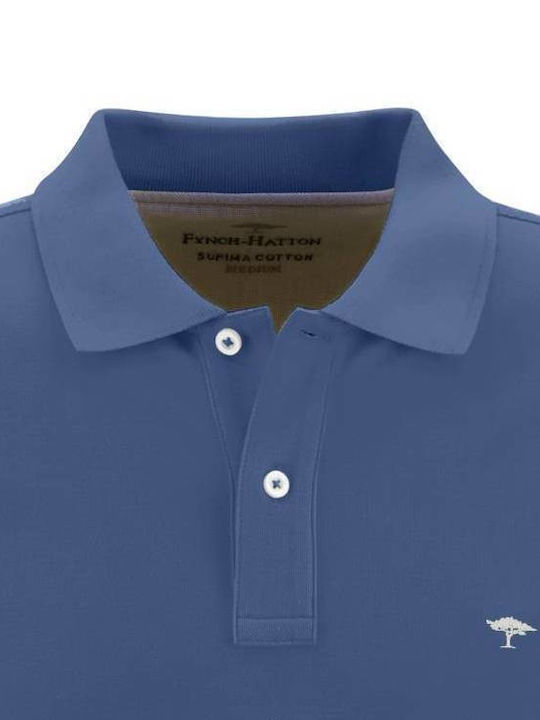 Fynch Hatton Men's Long Sleeve Blouse Polo Light Blue