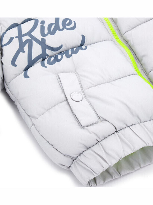 Down Kids Casual Jacket with Hood Grey