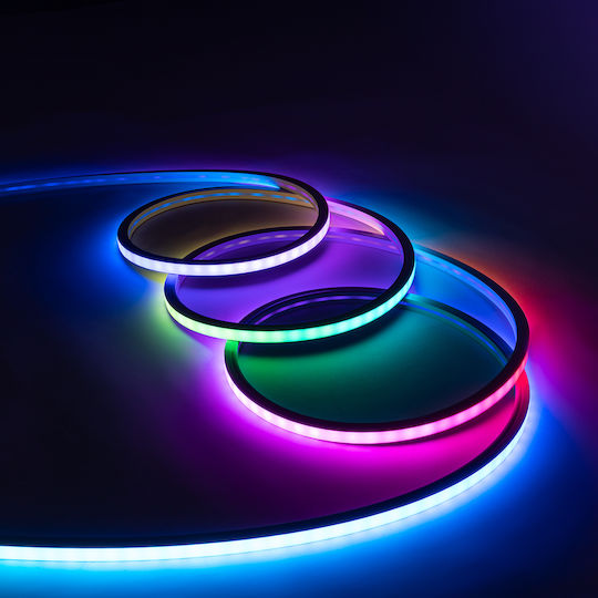 GloboStar Rezistent la apă Bandă LED 12V RGB Lumină 10m Neon Flex cu Sursă de alimentare