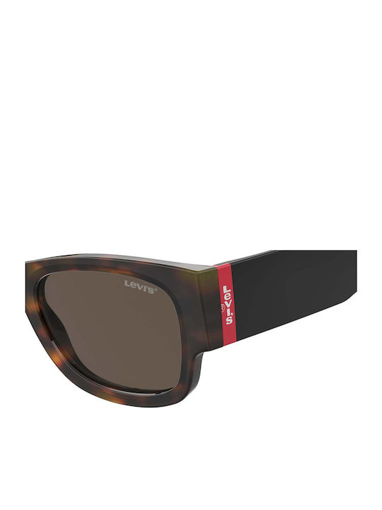 Levi's Unisex Sunglasses with Brown Plastic Frame and Brown Lens