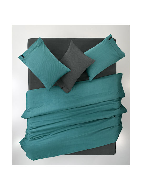 Guy Laroche Minimal Pillowcase Set with Envelope Cover Petrol 50x70cm.