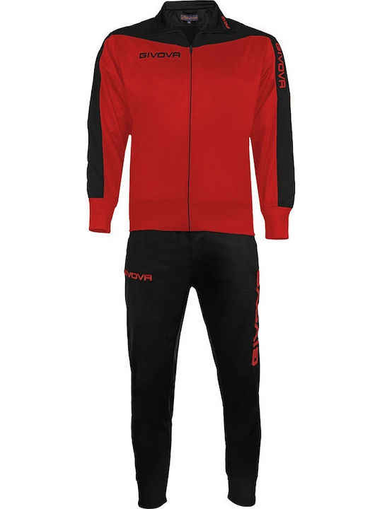 Tuta Roma Football Tracksuit Glossy Red / Black