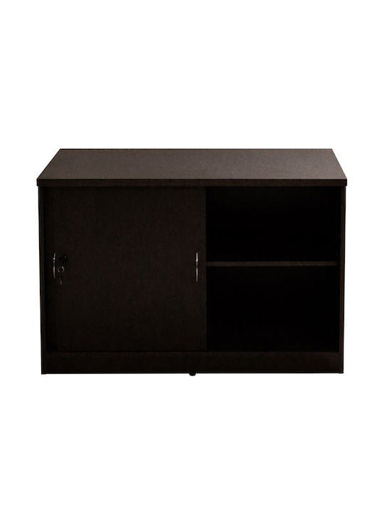 Wooden Office Cabinet with Lock Wenge 100x45x69cm