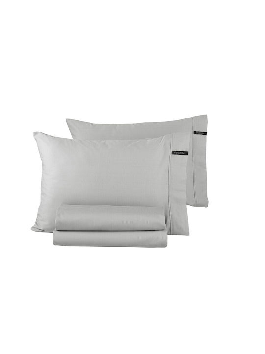 Guy Laroche Duvet Cover Cotton Satin Queen 225x245 Minimal Silver