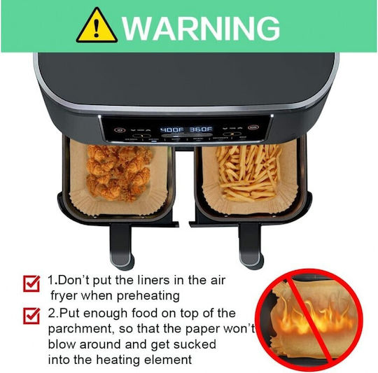 Aj Non-stick Paper for Air Fryer 22x14cm 50pcs