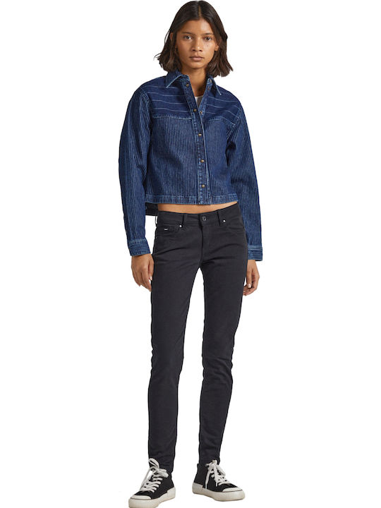 Soho Women's Fabric Trousers Skinny Fit Black