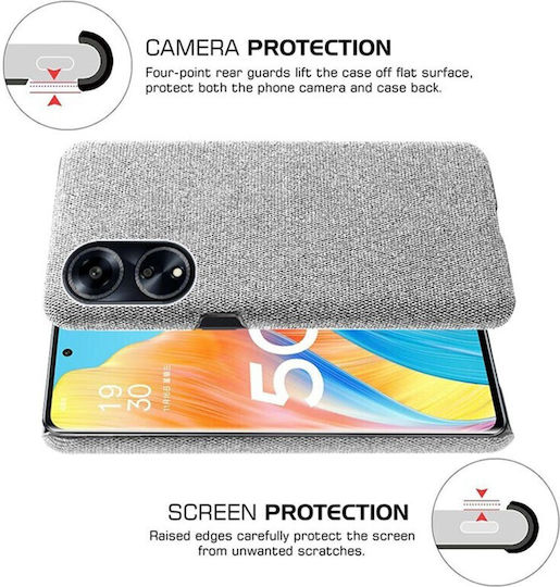 Cloth Back Cover Plastic Gray (Oppo A98)