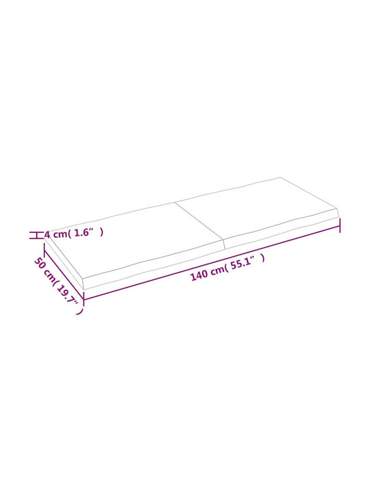 vidaXL Rectangular Table Surface made of MDF Sk Grey 140x50x4cm 364030 1pcs