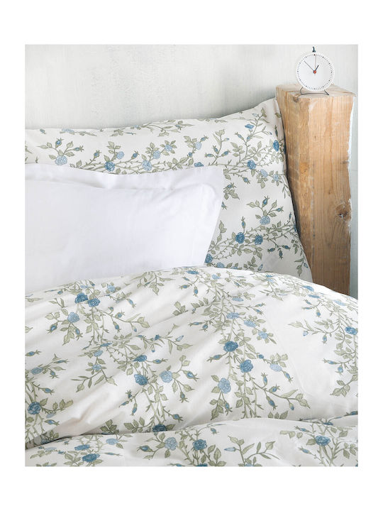 Rythmos Bettbezug-Set Einzelbett mit Kissenbezug 160x250 Talia Blue