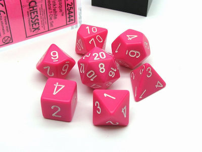 Chessex Opaque Polyhedral Dice Purple/White 7pcs