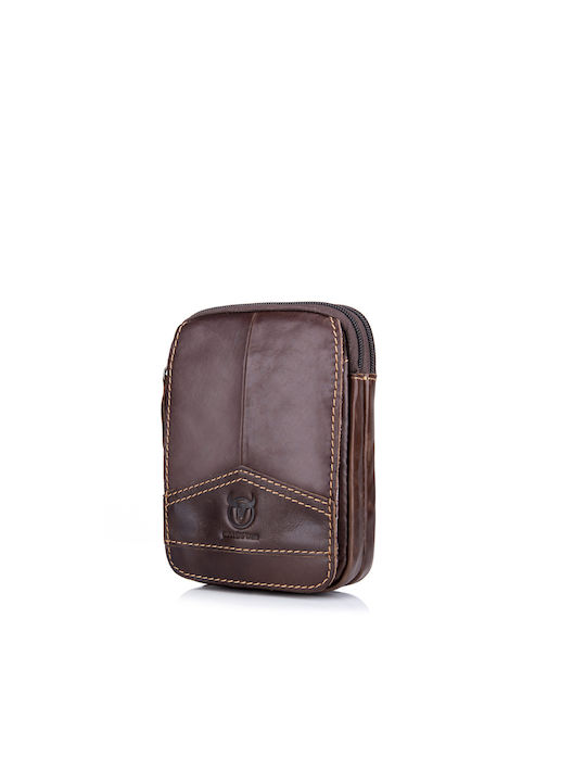 Bull Captain Leather Belt Bag Brown