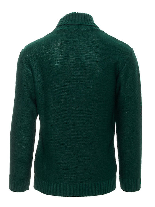 Tailor Made Knitwear Men's Long Sleeve Sweater Turtleneck Green