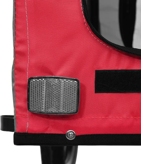 vidaXL Dog Carrying Red Stroller for 30kg Pets L124xW53xH53cm