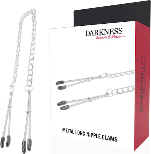 Darkness Metal Long Nipple Clams Nipple Clamps Metal Long Nipple Clams in Silver Color