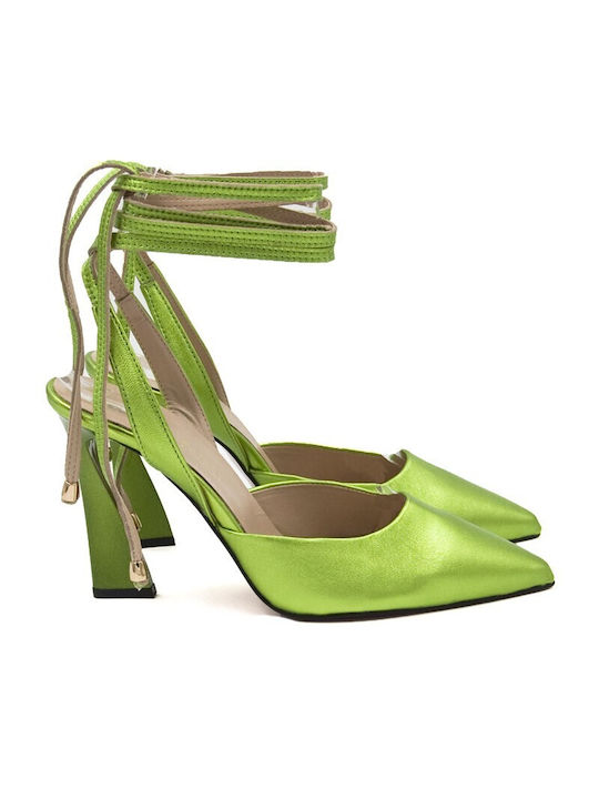 Wall Street Green Heels with Strap