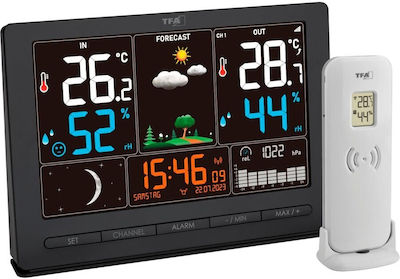 TFA 35.1118.01 Drahtlos Wetterstation Digital Tischplatte Schwarz