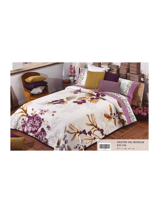 Manterol Casa Frutas 616 Κουβερλί Υπέρδιπλο Ροζ 235x270cm