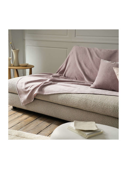 Gofis Home Luna Sesselüberwurf 2 Seiten Samtig 180x180cm Grau Mauve