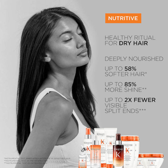 Kérastase Nutritive Hair Treatment Set for Dry Hair with Shampoo, Conditioner and Heat Protection 3pcs