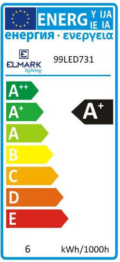 Elmark Λάμπα LED 6W για Ντουί GU10 και Σχήμα MR16 Θερμό Λευκό 480lm