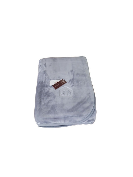 Manterol Casa Polo Color Velvet Blanket Double 220x240cm Melitzani