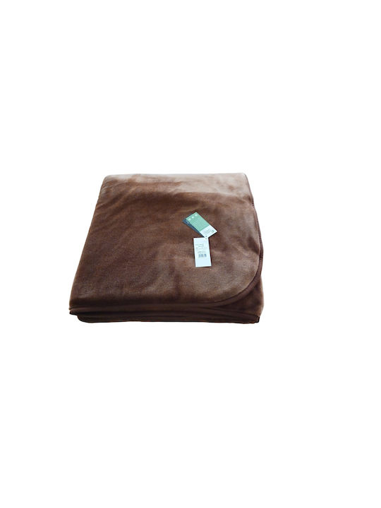 Manterol Casa Polo Color Velvet Blanket Double 220x240cm Melitzani