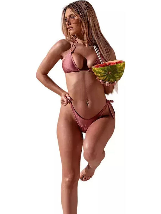 Set Bikini Triunghi Roz