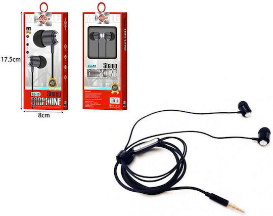 WisdomUp EJ-10 In-ear Handsfree Ακουστικά με Βύσμα 3.5mm Μαύρο