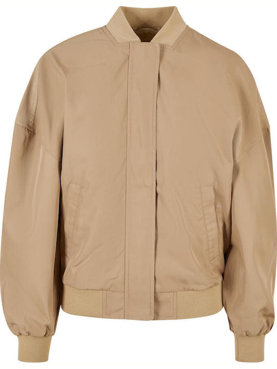 Kurz Damen Bomberjacke Beige