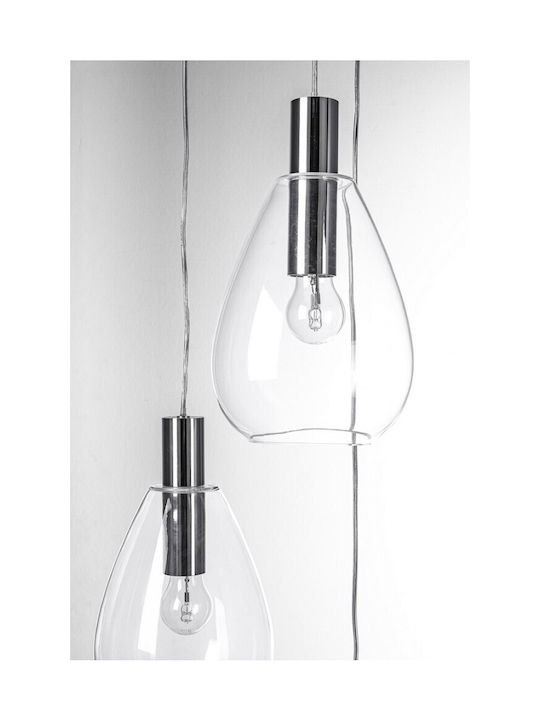 Bizzotto Reflect Pendant Light Three-Light for Socket E14, E.14 Silver