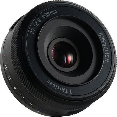 TTArtisan Crop Camera Lens 27mm f/2.8 Pancake for Sony E Mount Black