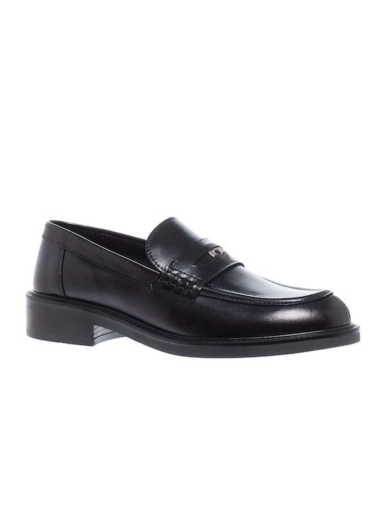 Marco Ferretti Leder Damen Loafers in Schwarz Farbe