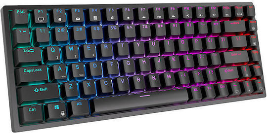 Royal Kludge RK84 Wireless Gaming Mechanical Keyboard Tenkeyless with Custom Red switches and RGB lighting (English US)