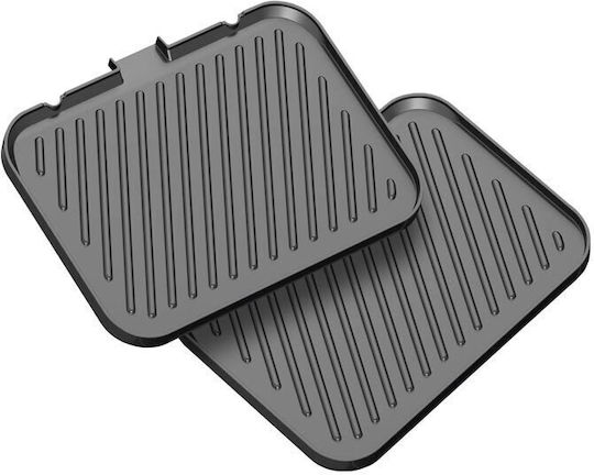 Turbotronic Commercial Double Sandwich Maker with Ribbed Top and Ribbed Bottom 2000W