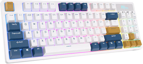 Royal Kludge RK89 Fără fir Gaming Tastatură Mecanică cu Personalizat comutatoare și iluminare RGB (Engleză US) Alb