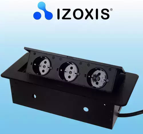 Izoxis Priză Electrică Îngropată Triplă Neagră