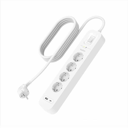 Belkin Single Socket with 1 USB-A 1 USB-C and 2m Cable