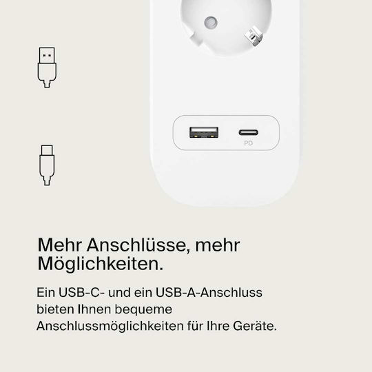 Belkin Single Socket with 1 USB-A 1 USB-C and 2m Cable