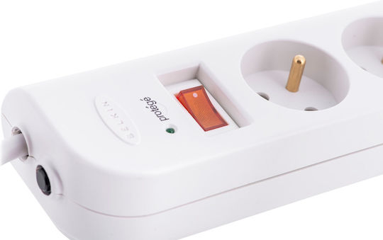 Belkin Steckdosenleiste mit Überspannungsschutz 4 Positionen mit USB-A, Schalter und Kabel 1m