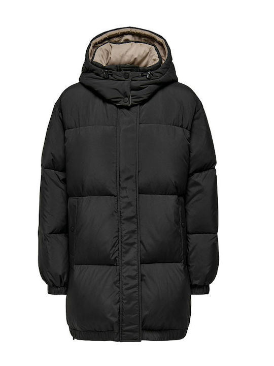 Only Women's Short Puffer Jacket for Winter Brown