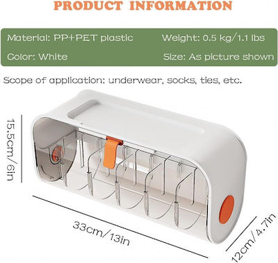 Aj Plastic Storage Case for Underwear in White Color 33x12x15.5cm 1pcs