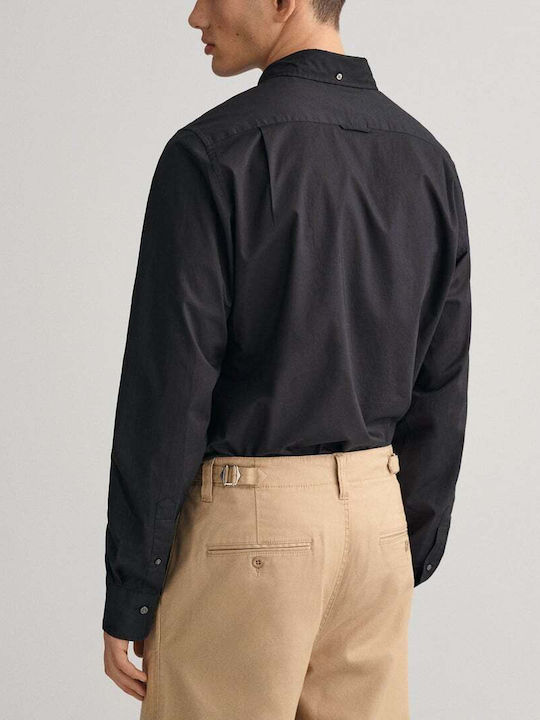 Long-sleeved Cotton Shirt Black