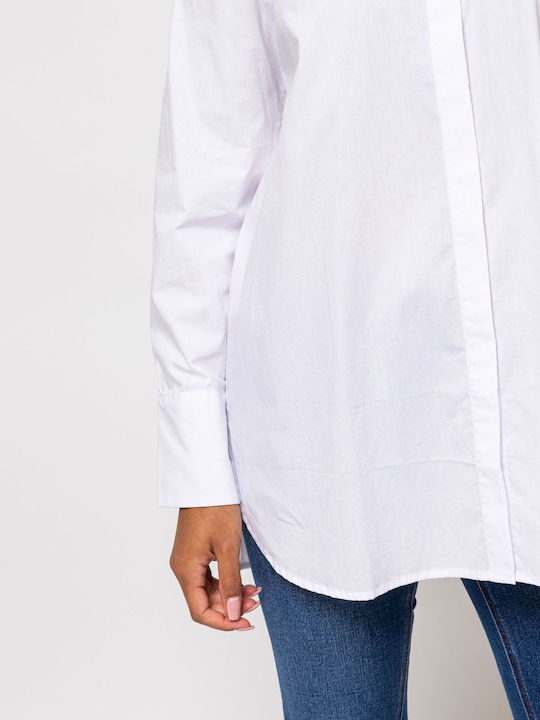 Mânecă lungă Femei Cămașă Alb