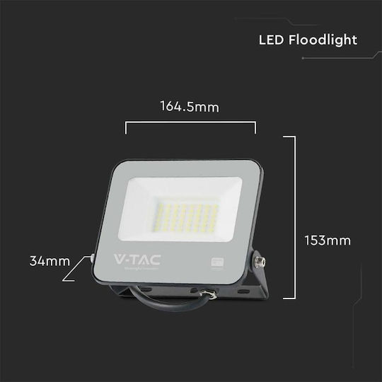 V-TAC Wasserdicht LED Flutlicht 30W Kaltweiß 6500K IP65
