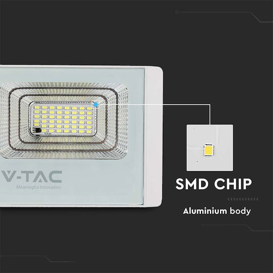V-TAC Στεγανός Ηλιακός Προβολέας LED 12W Φυσικό Λευκό 4000K IP65